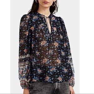 Ulla Johnson Constance floral silk blouse sz 4 NWOT